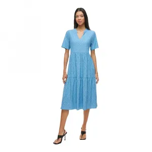 Платье Vila Kawa short sleeve midi, синий