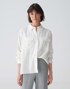 Блузка на пуговицах LANGARMBLUSE FLARA Opus, белый
