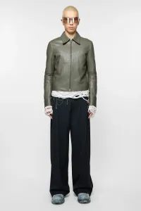 Кожаная куртка Acne Studios, пыльно-зеленый