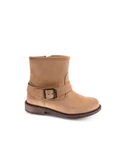 Детские кожаные ботинки на молнии Pablosky, песочный