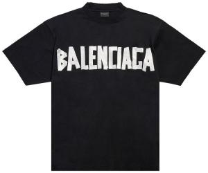Футболка Balenciaga Medium Fit T-Shirt 'Faded Black/Silver', черный