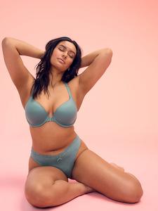 Деми-Бюстгальтер с кружевом и легкой подкладкой Body By Victoria, front close jupiter blue