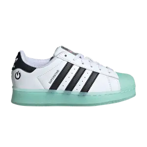 Кроссовки adidas Superstar C 'LED Lights Pack - White Semi Flash Aqua', белый