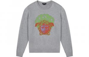 Толстовка с изображением головы Медузы Versace, серый