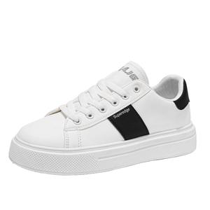 SUPEREDGE Мужские противоскользящие и износостойкие низкие скейтерские кроссовки бело-черные, цвет White Black