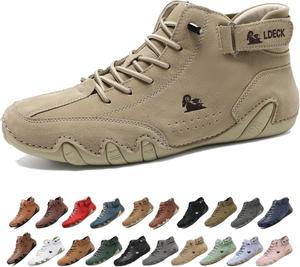 Мужские водонепроницаемые дышащие высокие ботинки-чукка ручной работы, нескользящие, для походов, вождения, кемпинга, легкие босоножки на все сезоны Generic, хаки