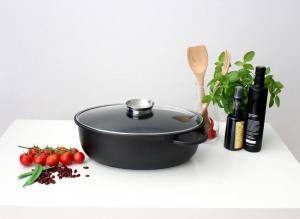 Литая алюминиевая сковорода BURI 9 л с ароматической крышкой, форма для запекания, жаровня, кастрюля