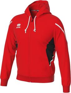 Худи Errea на молнии, унисекс, боковые карманы, стандартный крой, белый/черный/красный