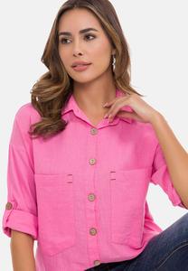 Блузка на пуговицах FREIZEIT Cipo & Baxx, розовый
