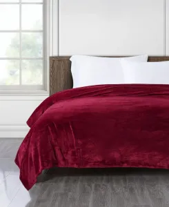 Мягкое, бархатистое плюшевое одеяло, размер King Chalet Decor, красный
