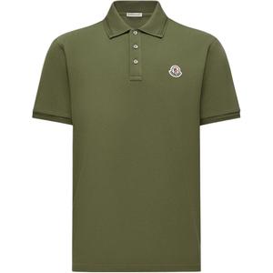 Поло с аппликацией логотипа Moncler, зеленый