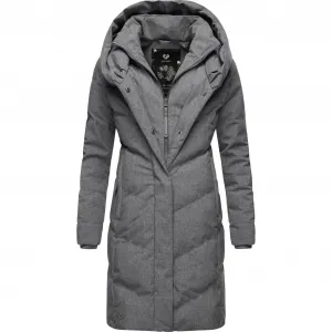 Стеганое пальто Ragwear "Наталка", стильная, стеганая зимняя парка с капюшоном на подкладке, серый