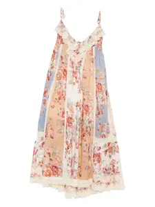 Миди-платье из цветочного кружева Zimmermann, бежевый