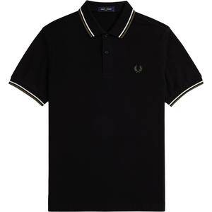 Поло с вышитым логотипом FRED PERRY, черный
