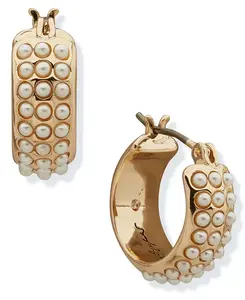 Серьги-Хаги с искусственным жемчугом Karl Lagerfeld Paris, gold/pearl