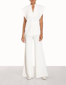 Женские брюки-клеш кремового цвета Zimmermann