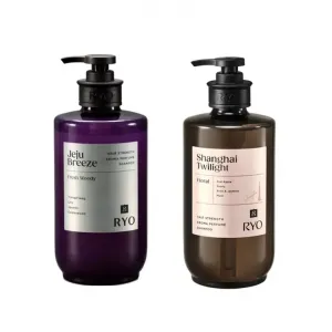 Набор из двух средств для ухода за волосами Rich Potpourri Scent Shampoo Ryo, jeju breeze shampoos 580ml+shanghai night shampoos 580ml