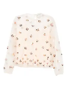 Блузка с пайетками Forte Forte, нейтральный