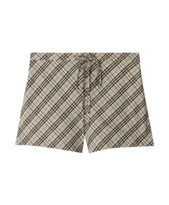 Клетчатые технологичные шорты серого, коричневого и зеленого цвета. Burberry, мультиколор