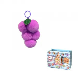 MORTEN SOLUM Фиолетовая сумка Rex Rabbit Fur с плюшевым подвесным шармом виноградные куклы высота 14см