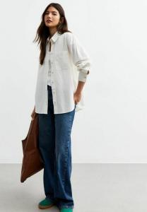 Блузка на пуговицах LONG SLEEVE  New Look, белый