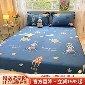 Boyang Простыня на резинке из хлопка, 180х200 см, утолщенная, плотная, дизайн Happy Astronaut