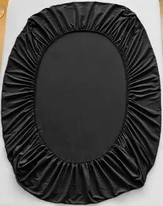 Простыня на резинке джерси 200х220+25 черная Cotton Market