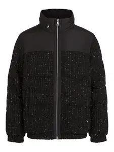 Пуховик с твидовой вставкой KARL LAGERFELD, черный