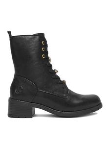 Женские ботинки Rieker из экокожи высокие, черный