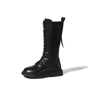 Детские кожаные ботинки для детей Snoffy, черный