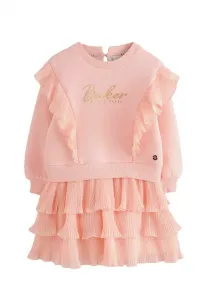 Платье прямого кроя с оборками на юбке, нарядное. повседневное платье. Baker By Ted Baker, Pink