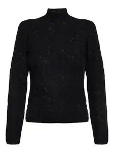 Вязаный топ с воротником-стойкой Kate Spade, черный