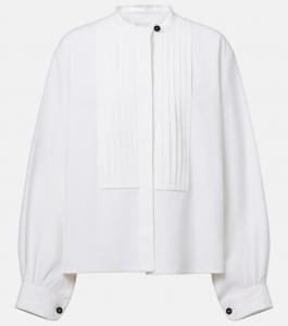 Льняная блуза плиссе Jil Sander, Optic White