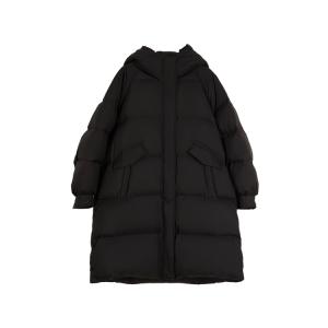 ELLE Пуховик Women's Black Hooded Moderate