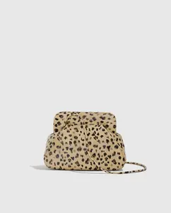 Женская кожаная сумка с леопардовым принтом Phialebel, бежевый