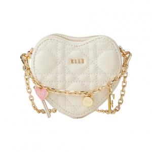 ELLE Раскладывающийся кожаный плечевой рюкзак мини для женщин, розовый/белый