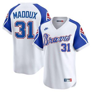 Мужская белая ретро-джерси Atlanta Braves Greg Maddux из коллекции Cooperstown Nike