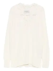 Джемпер с кружевной отделкой ERMANNO FIRENZE, белый