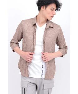 Рубашка TORNADO MART из шифона с жаккардовым узором и ботаническим принтом, рукава 3/4, цвет Pink