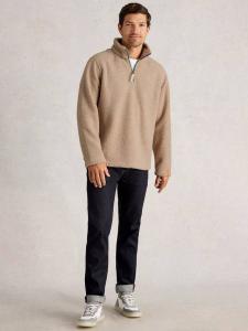 Борг полу-зип свитер White Stuff, Light Natural