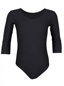 Aquarti Детский балетный купальник с рукавами 3/4, черный