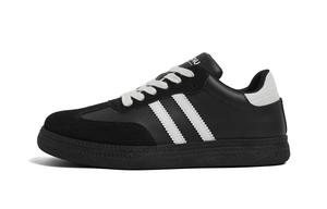 HUANQIU Скользоустойчивые дышащие износостойкие мужские скейтерские кеды низкие черные, цвет Black