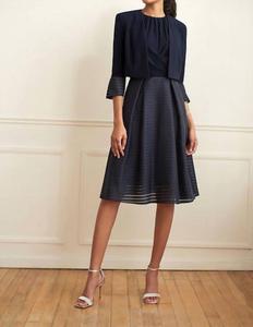 Женский жакет-болеро в полоску темно-синего цвета Joseph Ribkoff