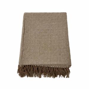 Одеяло Malda 150/200 см, хлопок, ромбовидный узор Homescapes, коричневый