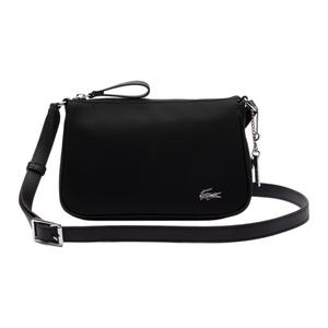 LACOSTE Плечевая сумка из полиэстера с покрытием, кроссбоди женская черная