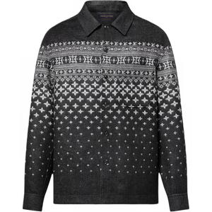 Футболка Lv Silk Cashmere And Wool Blend Double Face Jacquard Overshirt LOUIS VUITTON, черная