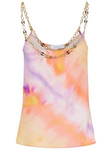 Rabanne атласный топ с принтом, оранжевый