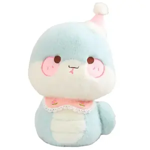 Мягкая игрушка милая детская змейка, высота 28см/32см/42см Love of wormwood, синий