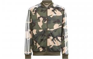 Детская куртка с V-образным вырезом, умеренная посадка Adidas Originals, strata оливковый зеленый