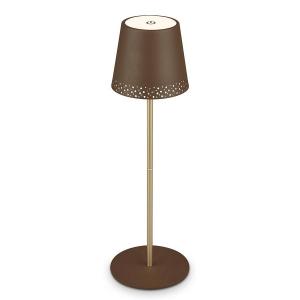 Настольная лампа Briloner Knivsten, алюминий - коричневый - коричневый